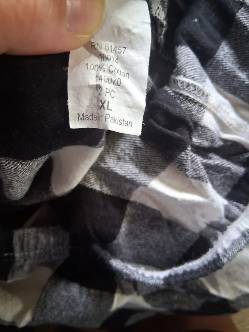 Men's Black & White Check Lounge Pants - Unbranded - Picture 3 of 3
